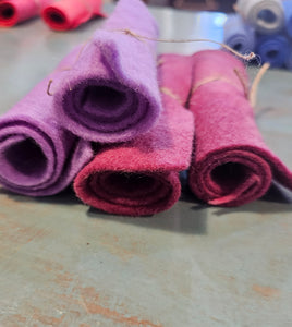 Hand Dyed Dyed Wool Felt Sheets SMALL