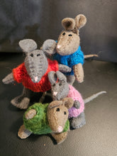 Load image into Gallery viewer, Felted Mice with Hand Knit jumpers