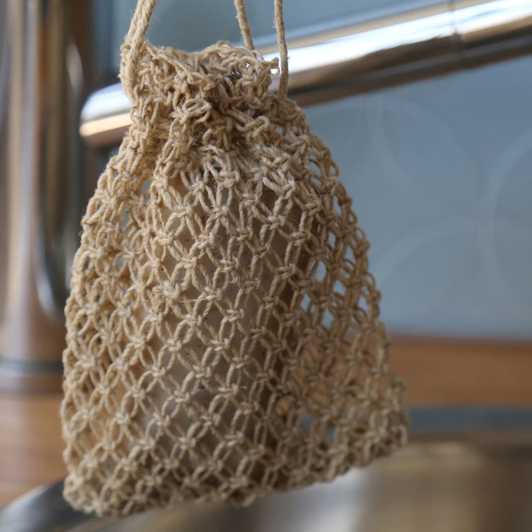 Hemp Macrame Soap Satchel with Soap