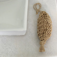 Load image into Gallery viewer, Hemp Macrame Garden/Laundry Pouch with soap