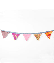 Load image into Gallery viewer, Upcycled Saree Flag Bunting - 5 Flags