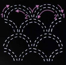 Load image into Gallery viewer, Sashiko Template 4 Inch Seigaiha - Waves