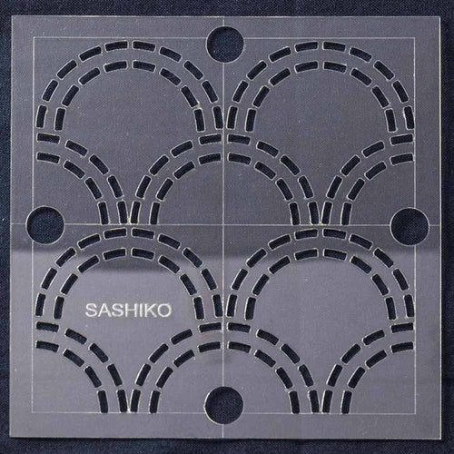 Sashiko Template 4 Inch Seigaiha - Waves