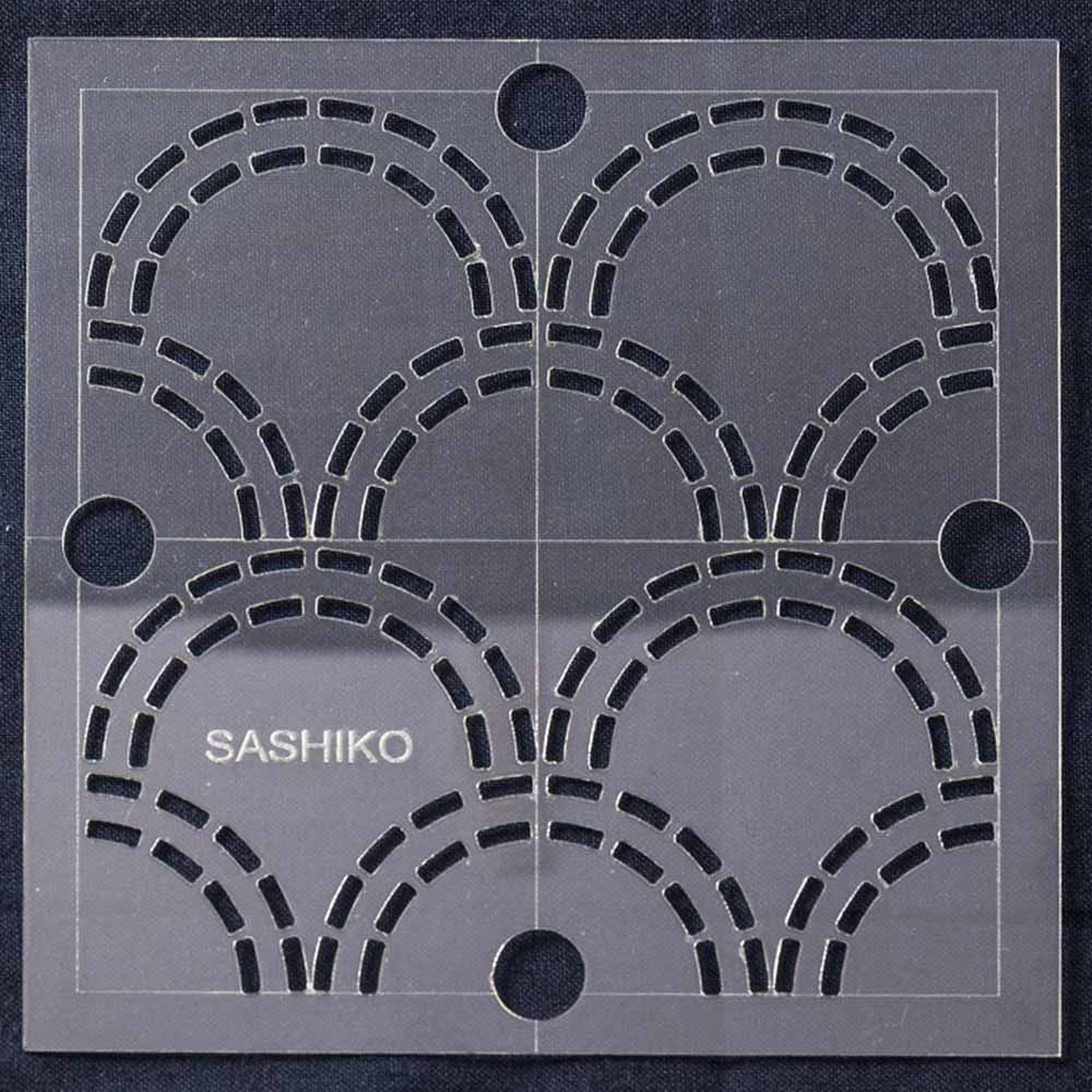 Sashiko Template 4 Inch Seigaiha - Waves