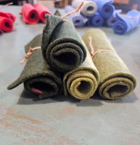 Hand Dyed Dyed Wool Felt Sheets SMALL