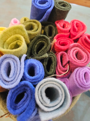 Hand Dyed Dyed Wool Felt Sheets SMALL
