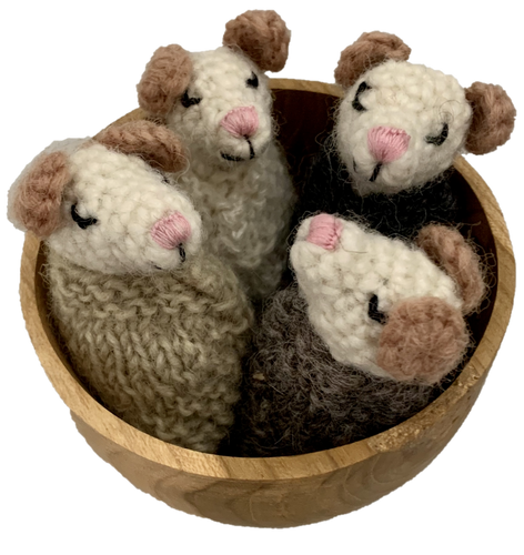 Sleepy Knitted Mice