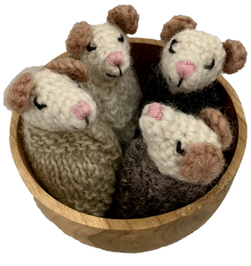 Sleepy Knitted Mice