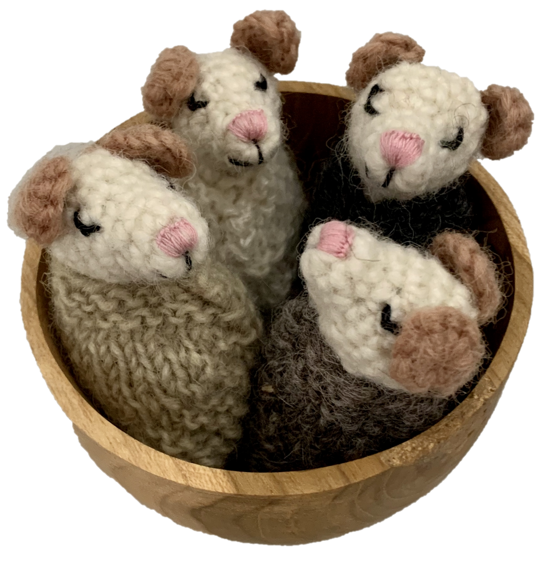 Sleepy Knitted Mice